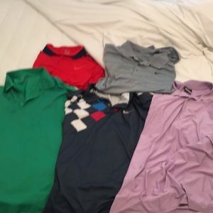 Nike Golf shirts, 5 for $50. All dri fit sz. Large